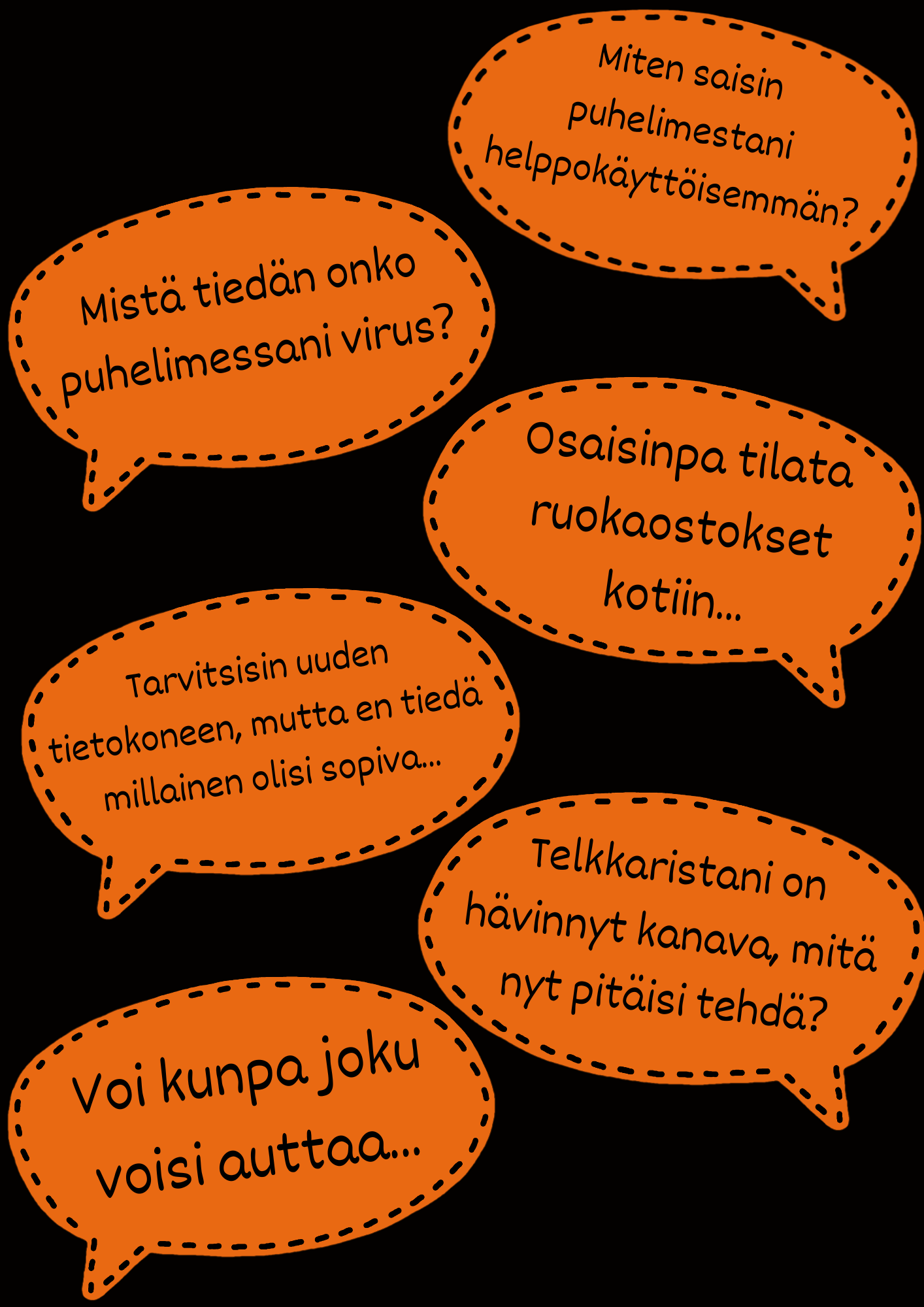 Arjen digiongelmia listattuna